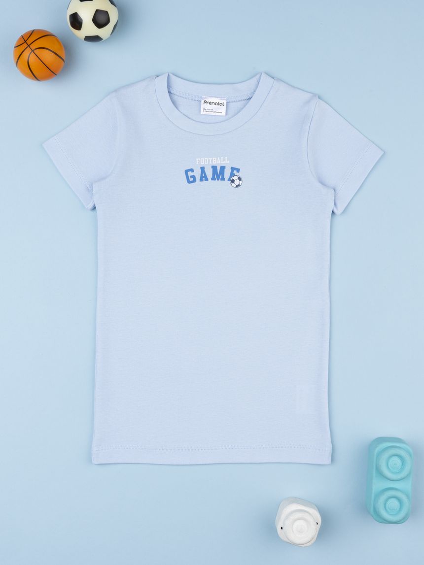 Maglia intima bambina azzurra football