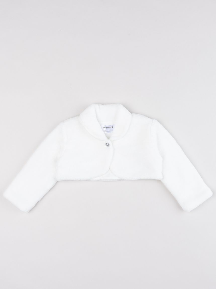Bolero bimba finta pelliccia bianca cerimonia