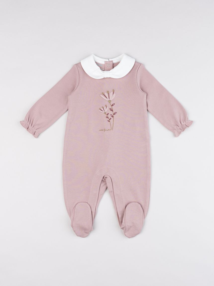 Tutina bimba marrone rosa fiori
