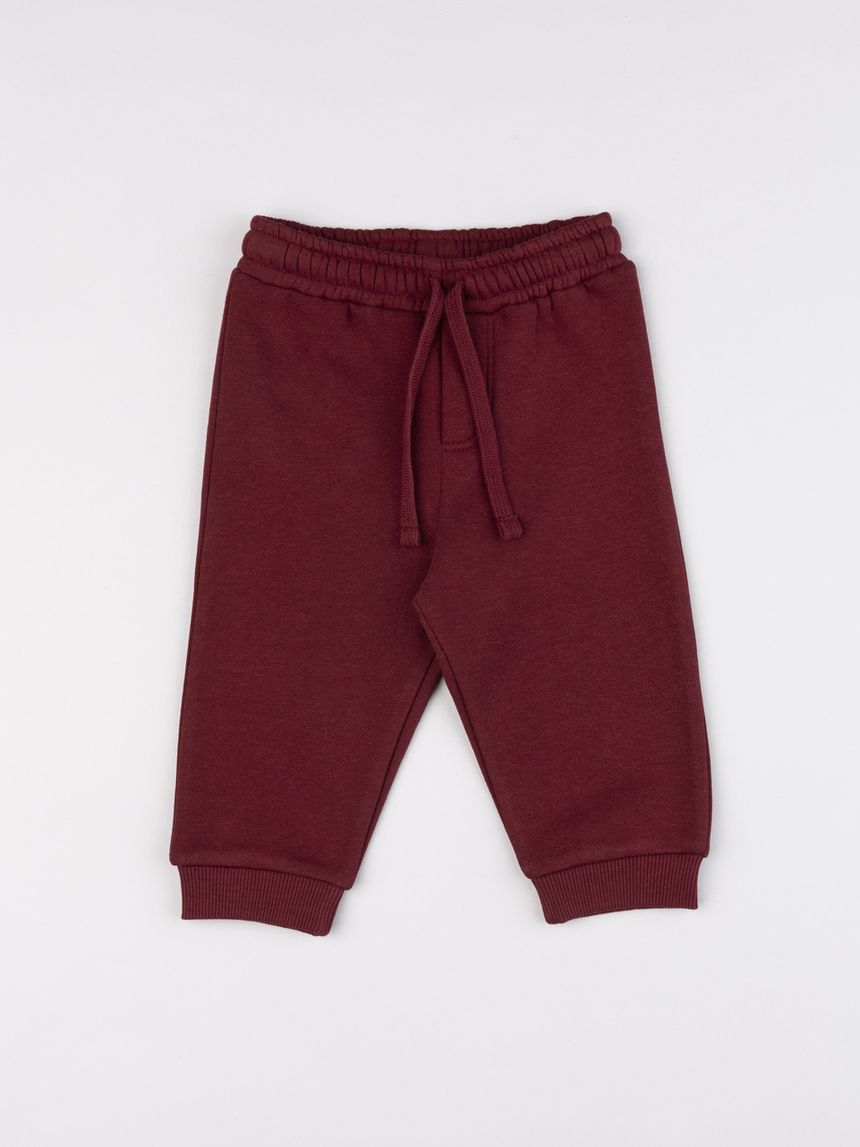 Pantaloni casual da bimbo bordeaux con coulisse
