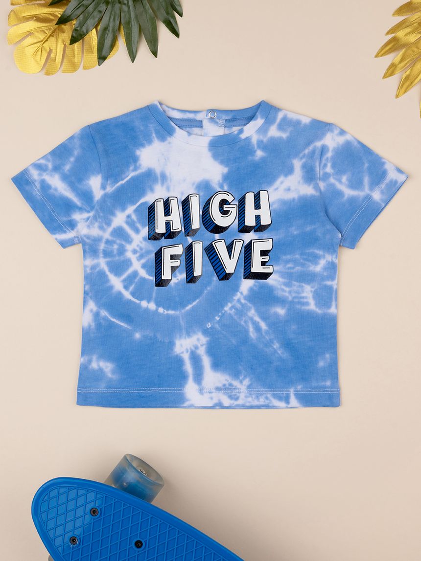 T-shirt bambino tie-dye "high five"