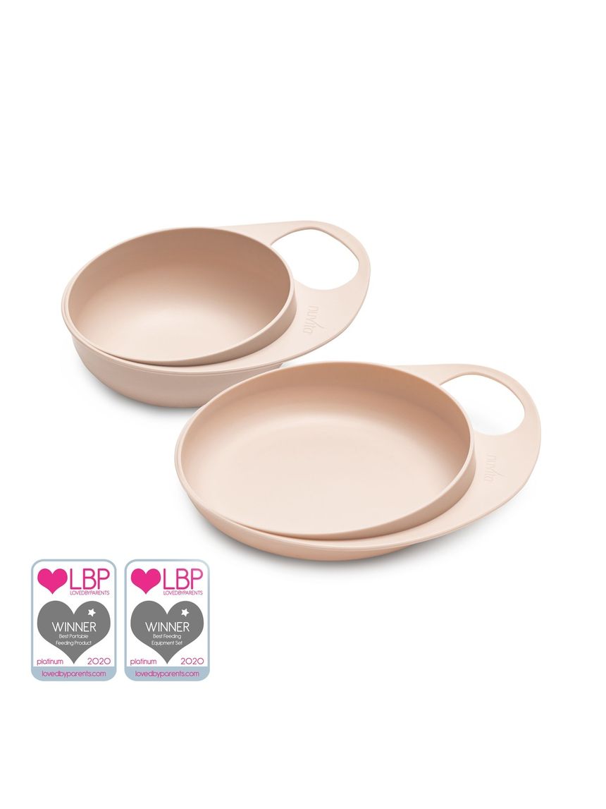 Set piattino e ciotola per svezzamento easy eating - 8461 / english rose - nuvita