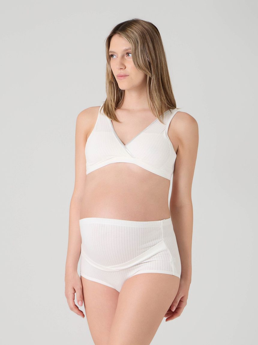 Reggiseno premaman costina bianco con coppa removibile