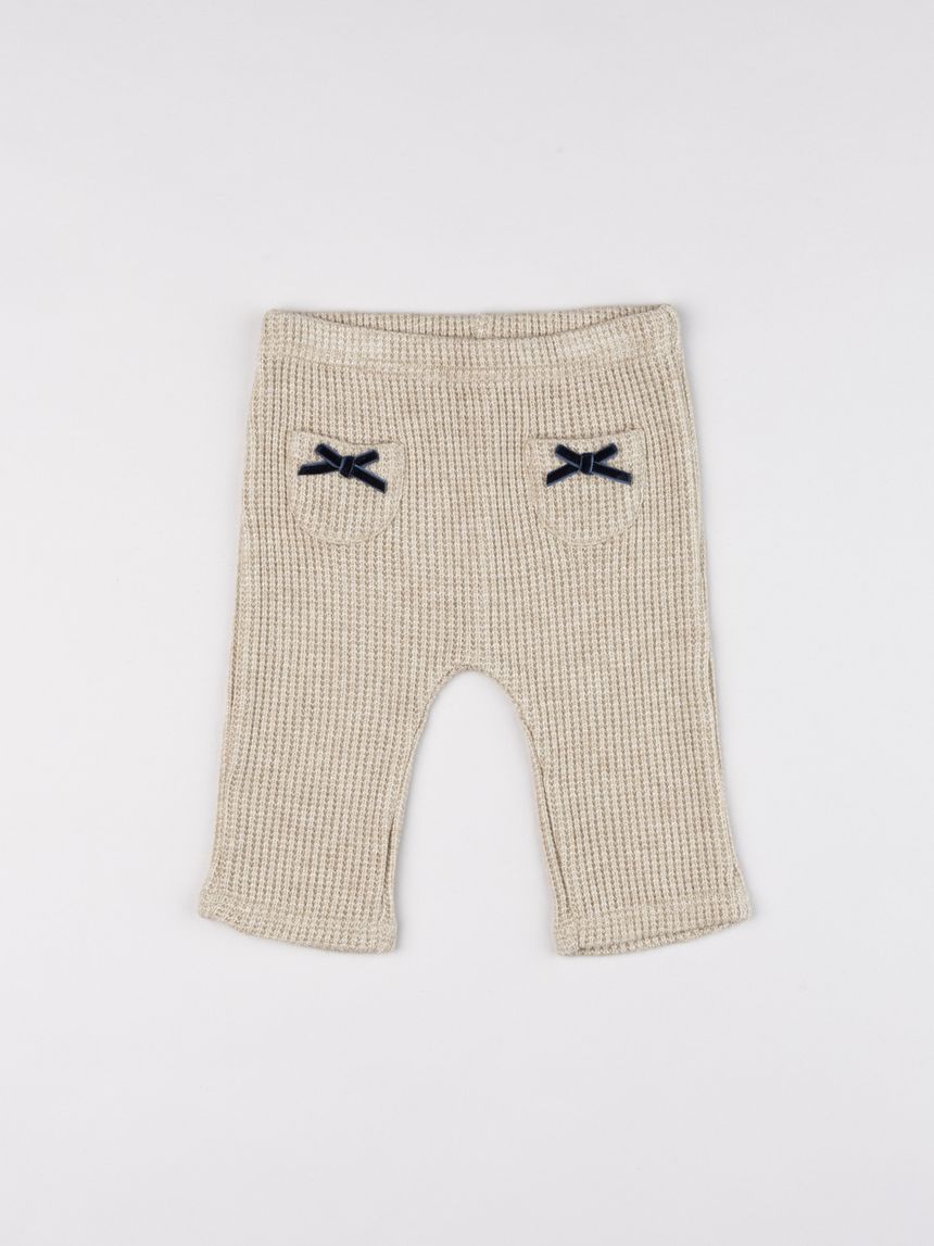 Pantalone tricot chic bimba beige