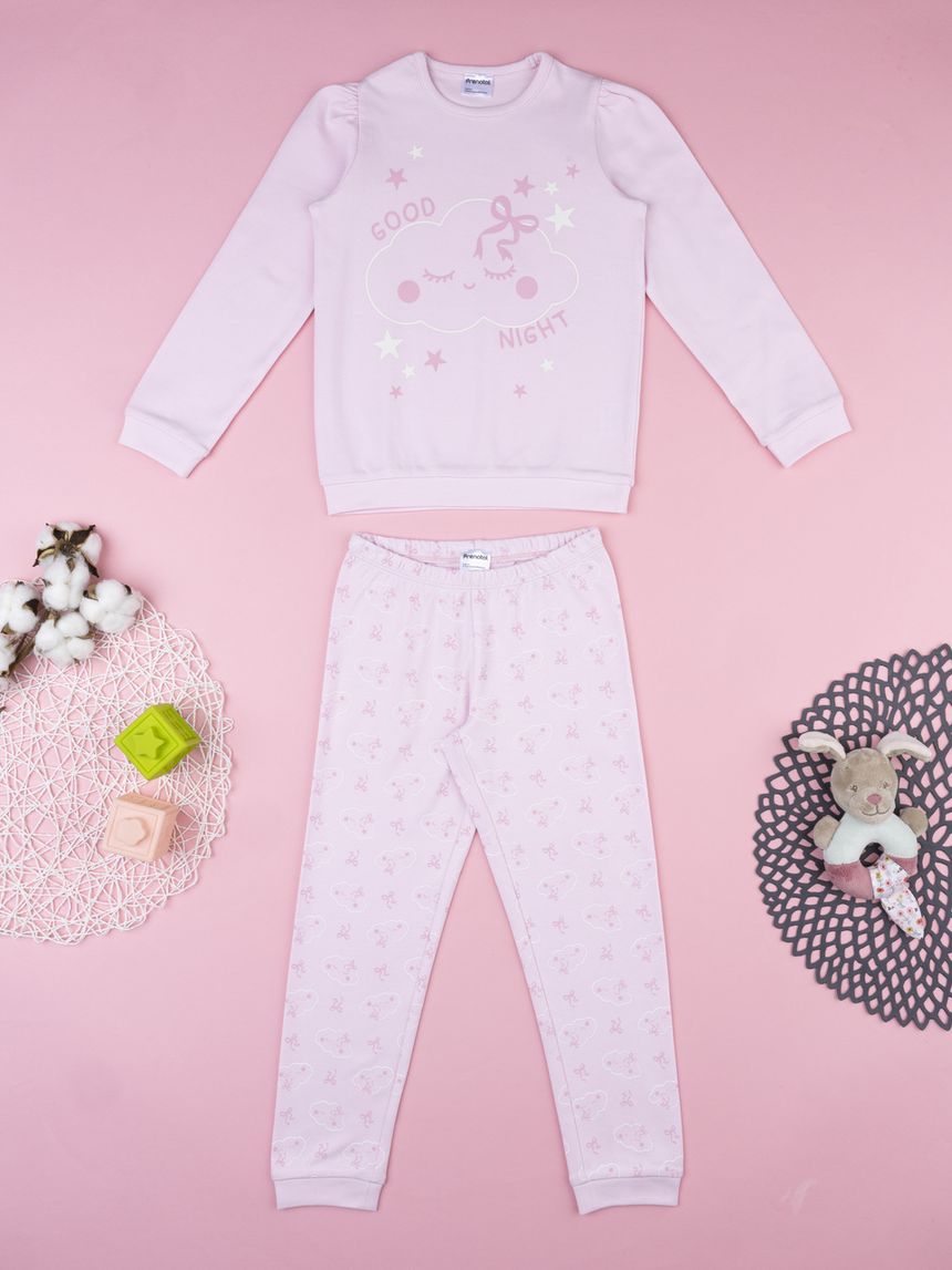 Pigiama bambina rosa nuvola