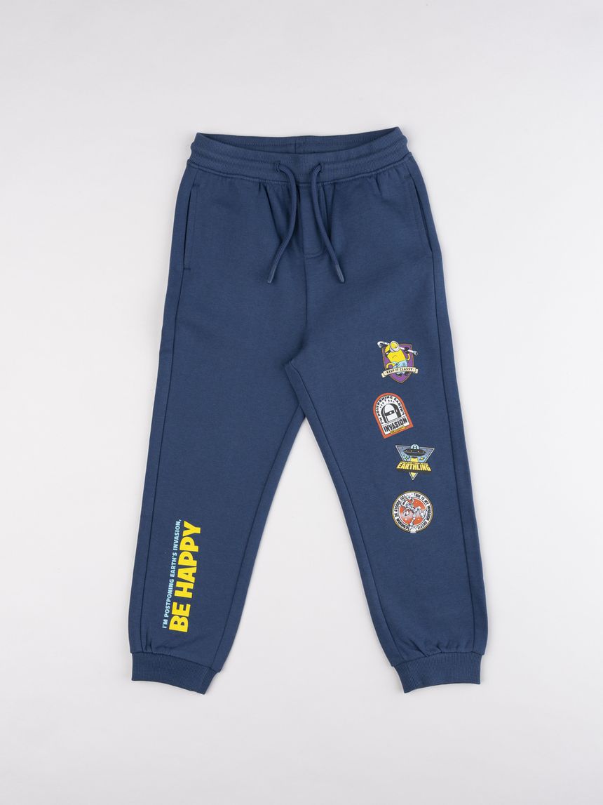 Pantaloni tuta bambino minions blu avio