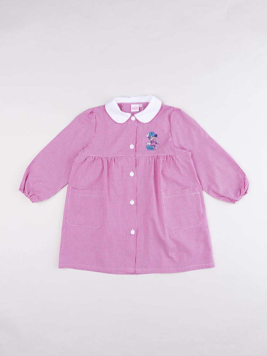 Grembiule asilo e scuola bambina rosa a quadretti minnie disney
