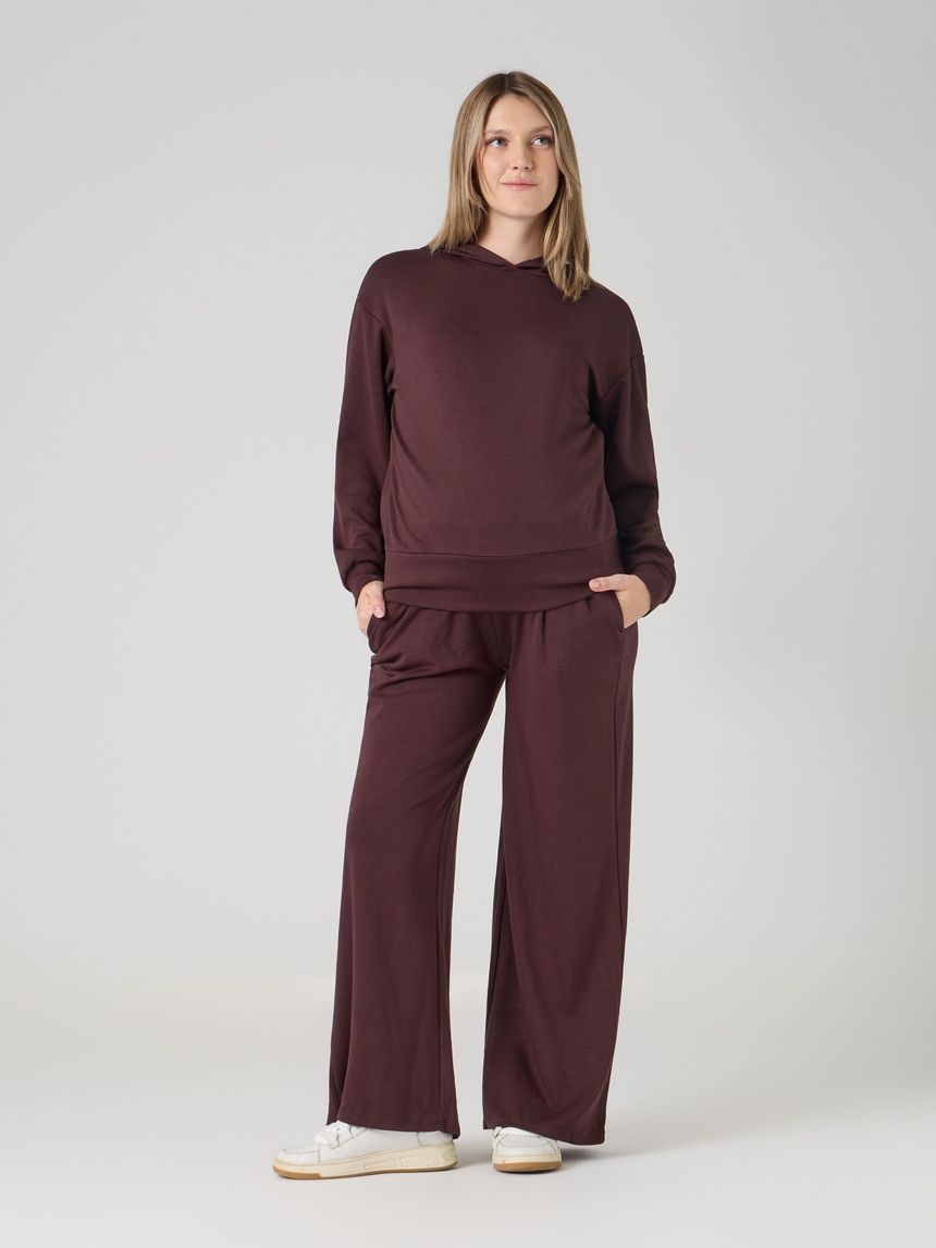 Pantalone premaman felpa marrone