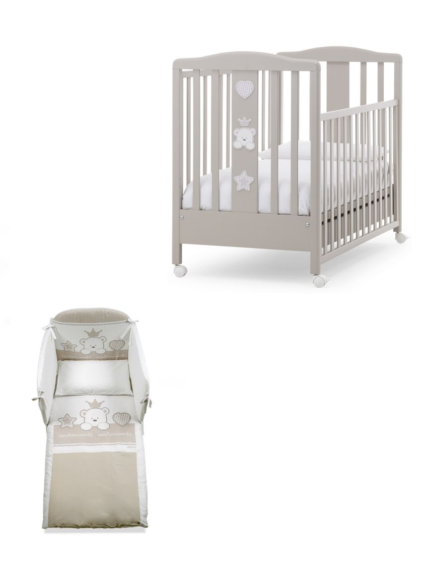 Set  2 pz baby re tortora -letto+piumone - italbaby