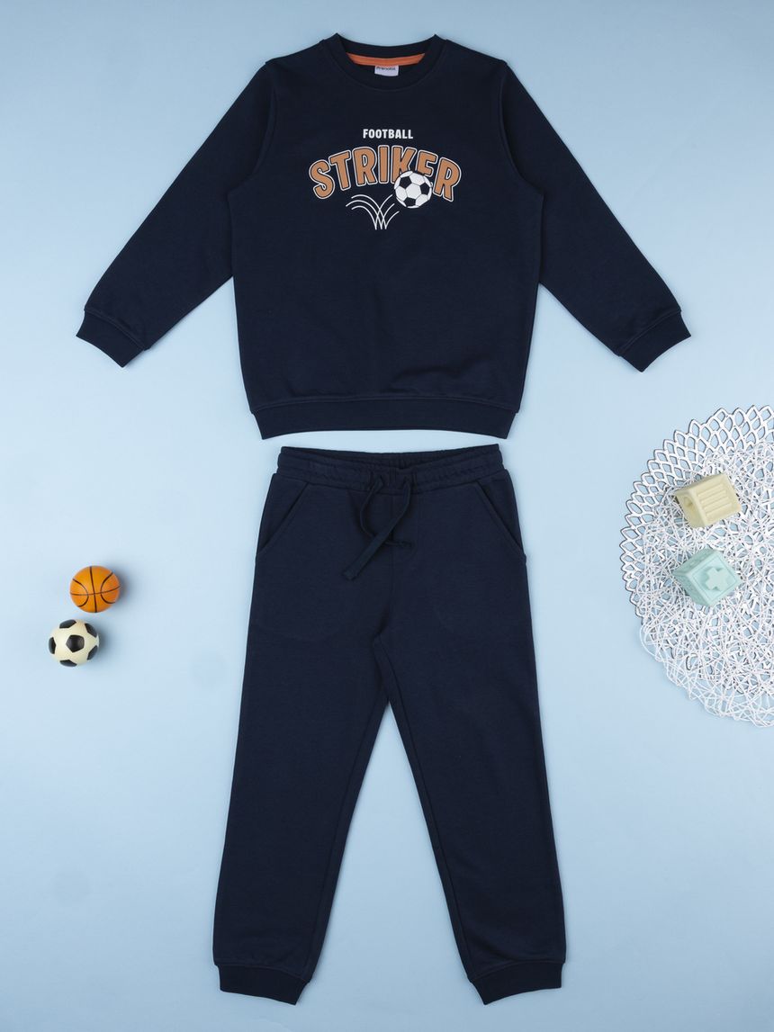 Tuta bambino due pezzi blu "football"