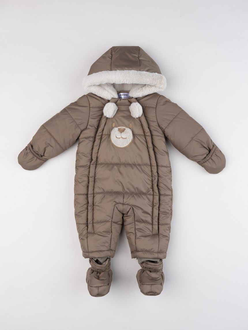 Tutina neve neonato marrone "orsetto"