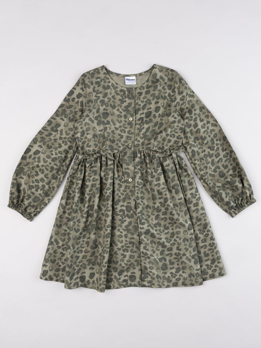 Abito little wild verde militare bambina
