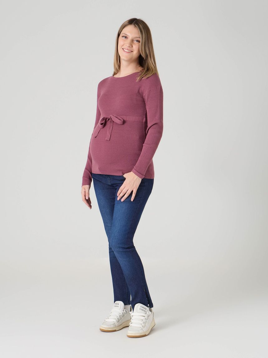 Pantaloni premaman denim con spacchi