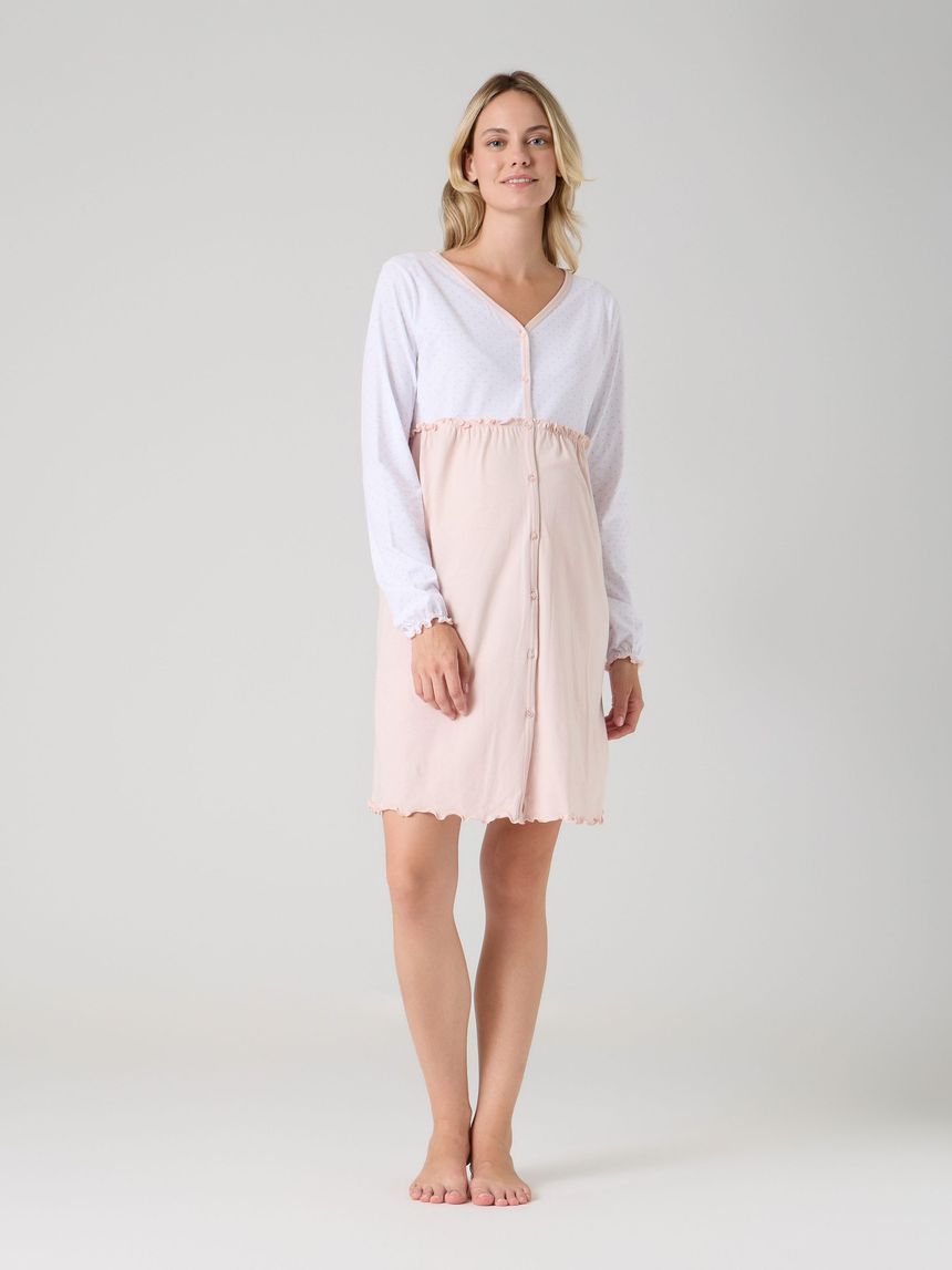 Camicia da notte premaman pois rosa chiaro