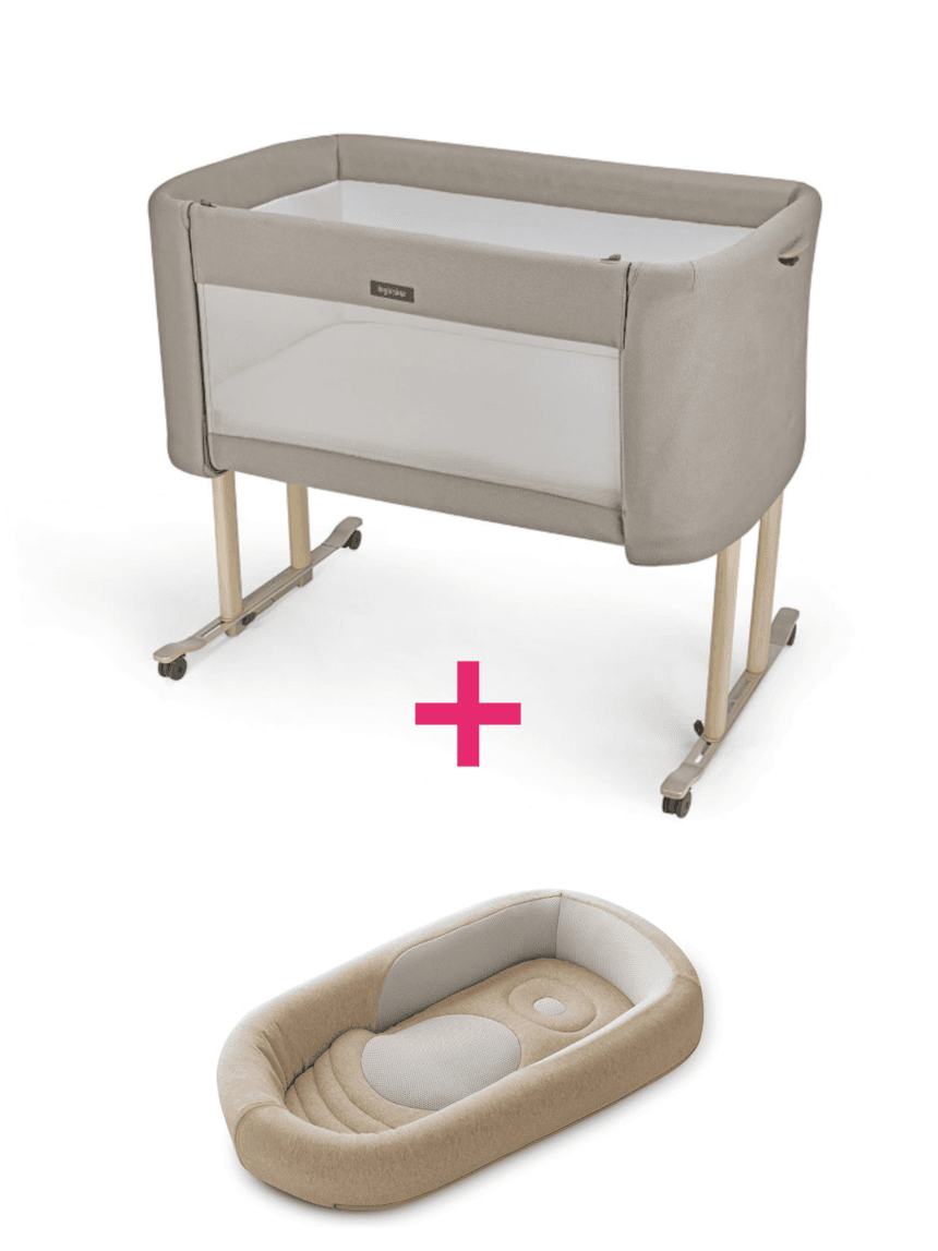Culla welcome bed morpheus beige + riduttore welcome pod warm beige ad un prezzo speciale - inglesina