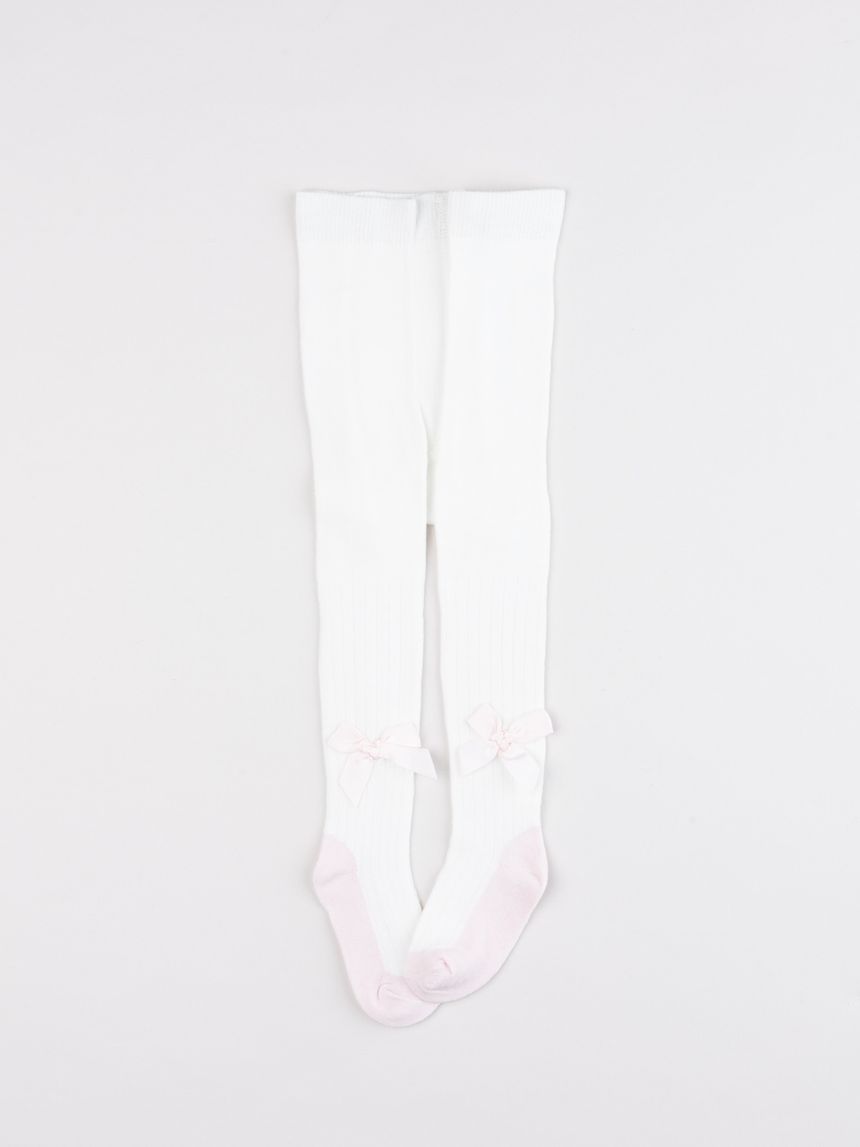 Collant bimba con fiocco