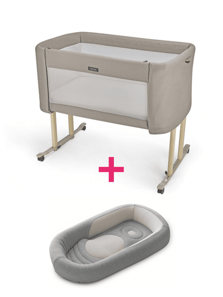 Culla welcome bed morpheus beige + riduttore welcome pod harmony grey ad un prezzo speciale - inglesina