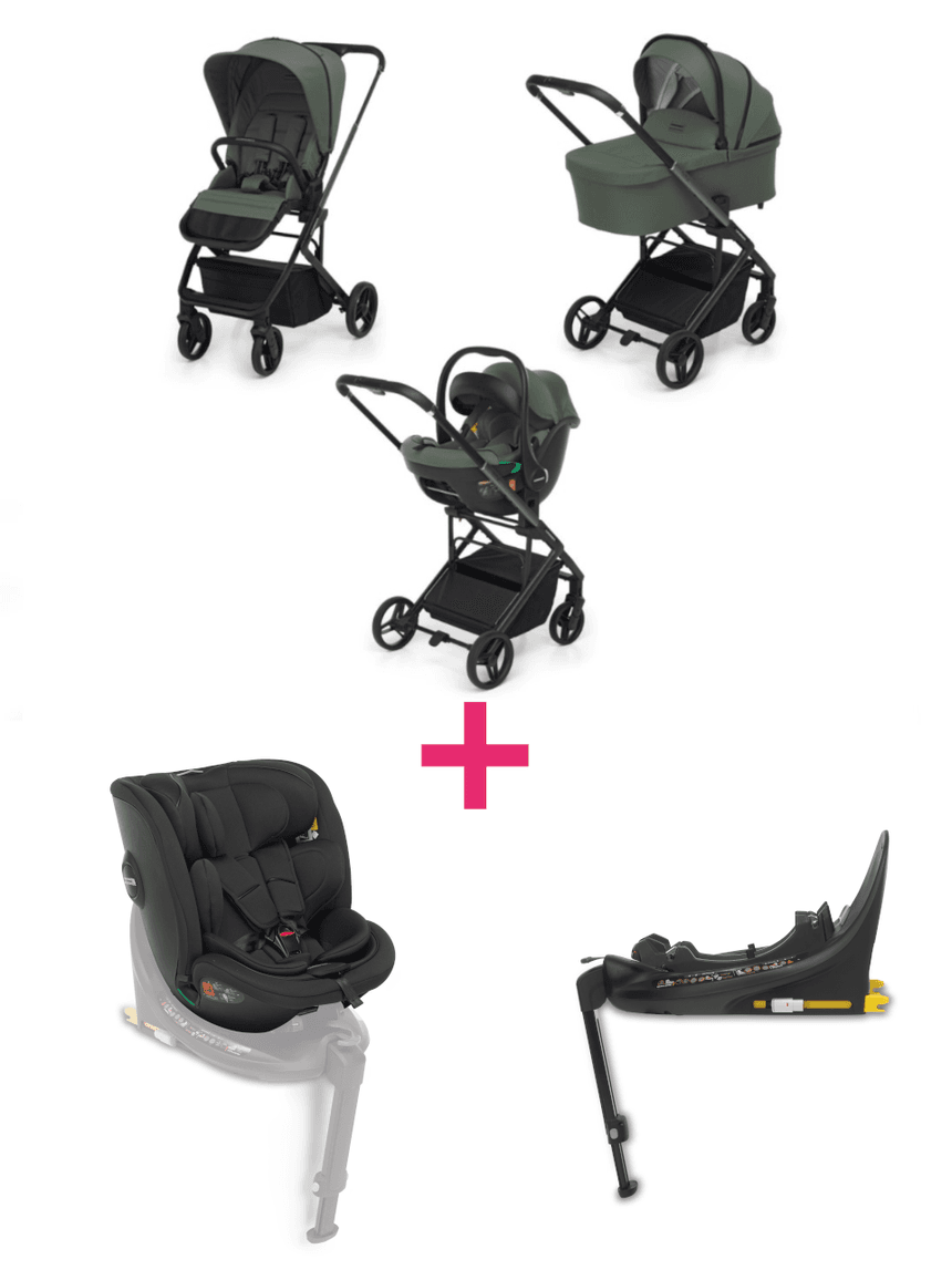 Trio tic toc olive + base auto disk isize + seggiolino auto disk grow ad un prezzo speciale - foppapedretti