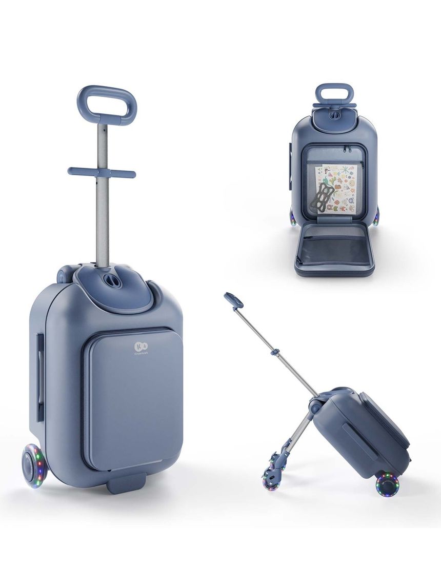 Valigia per bambini 2 in 1 con seduta cabby - blue - kinderkraft