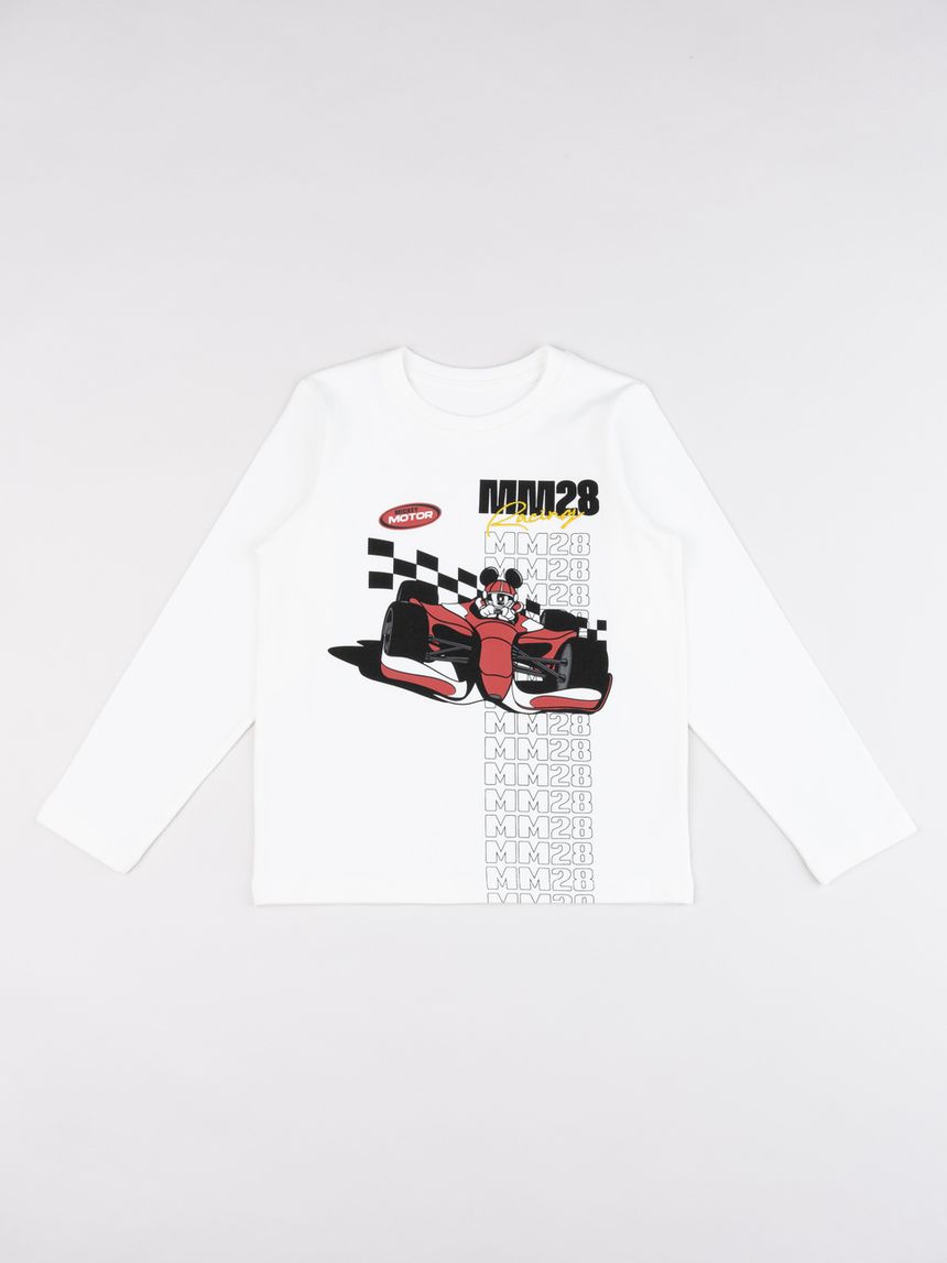 T-shirt manica lunga bimbo bianca mickey f1