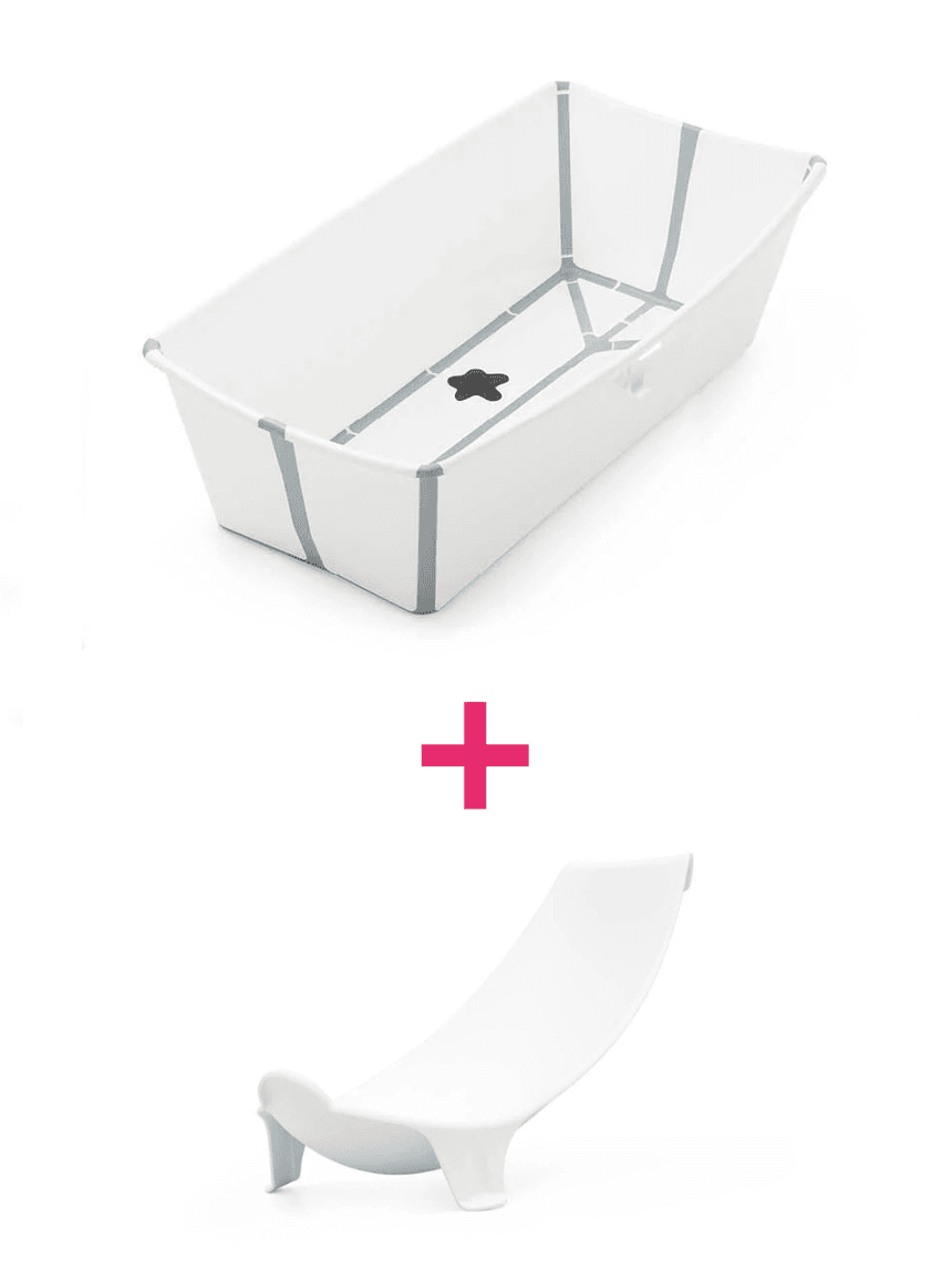 Vaschetta pieghevole flexi bath® xl white + supporto per neonato a un prezzo speciale – stokke®