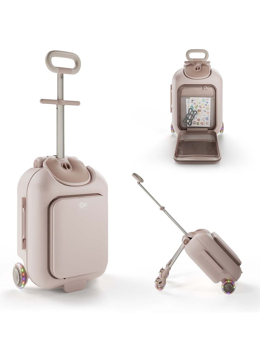 Valigia per bambini 2 in 1 con seduta cabby - rose gold - kinderkraft