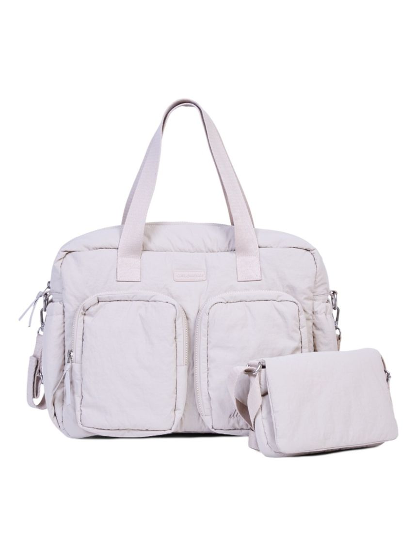 Borsa mommy bag con handbag beige - childhome