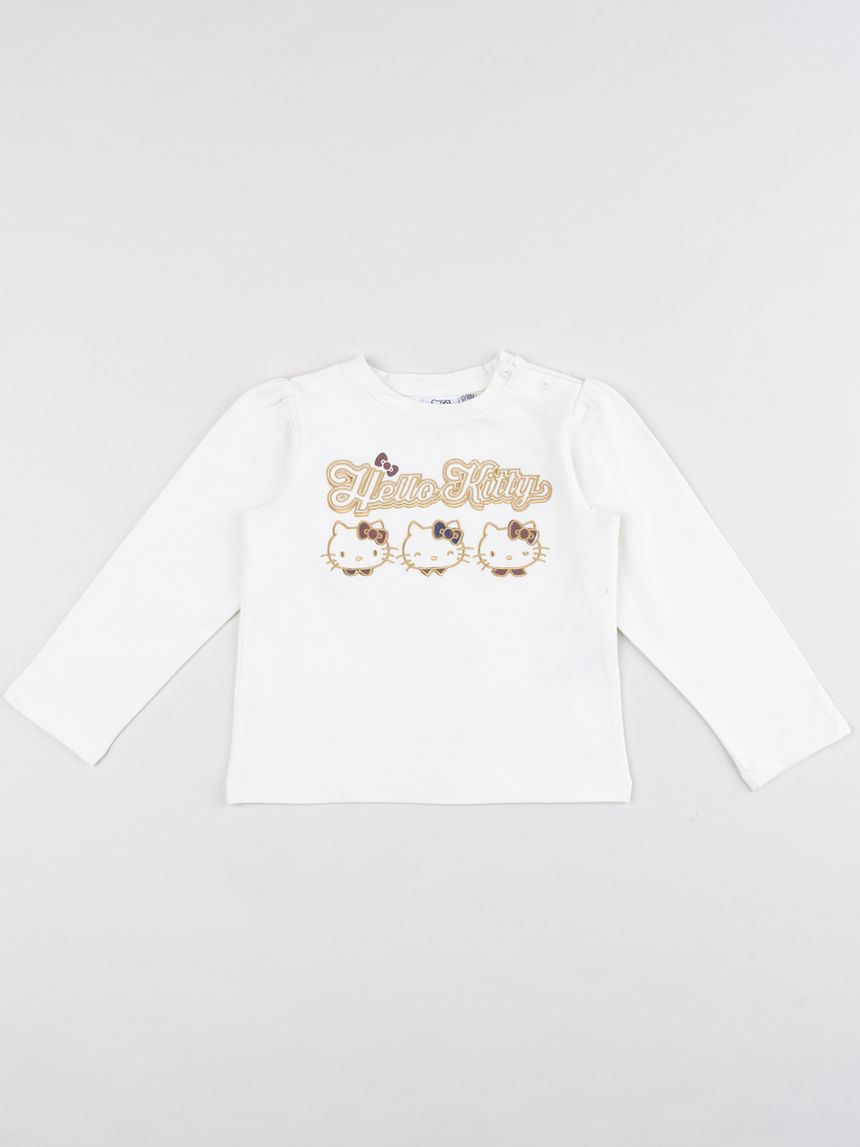 T-shirt bimba hello kitty panna