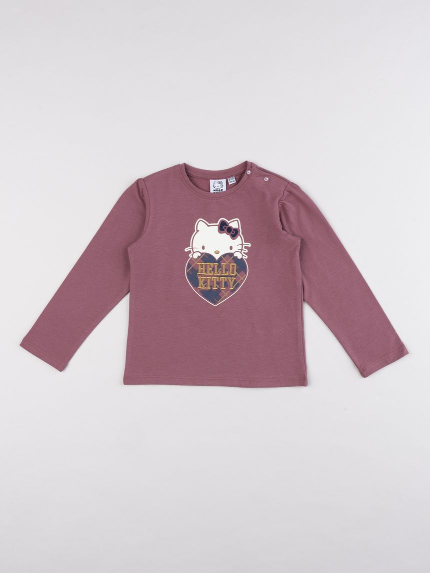 T-shirt bimba hello kitty rosa antico