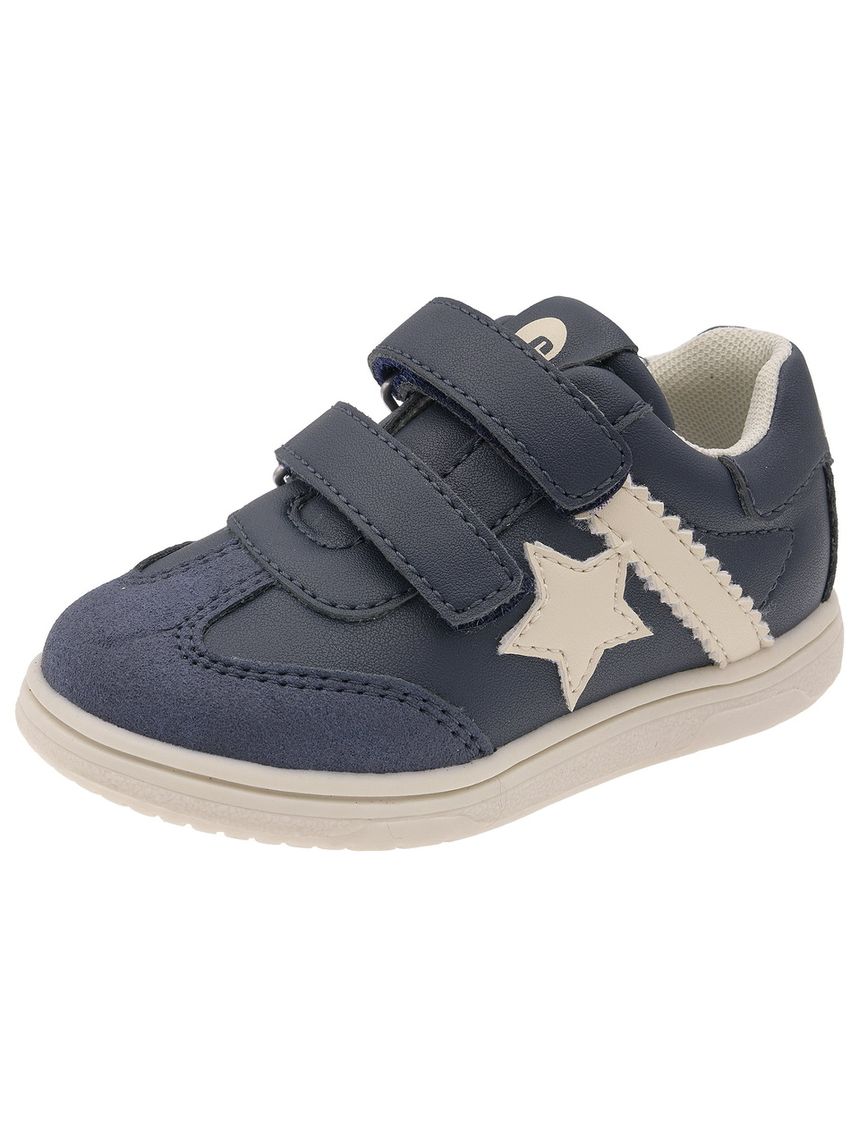 Chicco - sneakers blu caos bambino con doppio strappo e stella