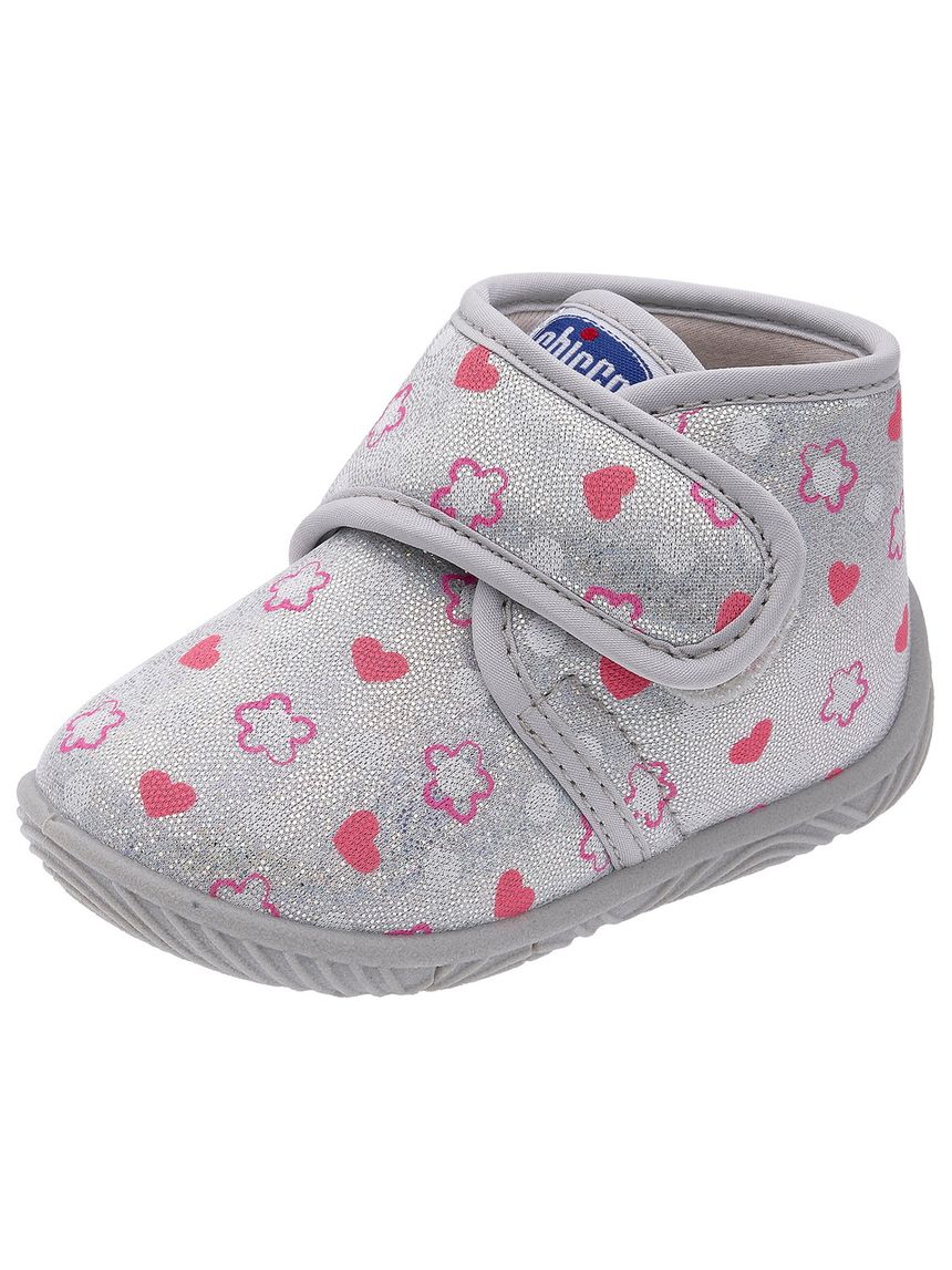 Chicco - scarpa asilo bimba grigia fedora  con allover