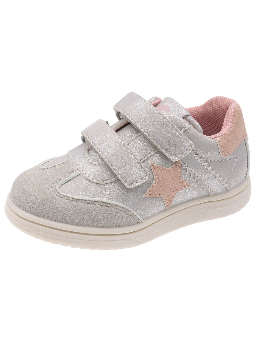 Chicco - sneakers girgio/rosa bimba con stella