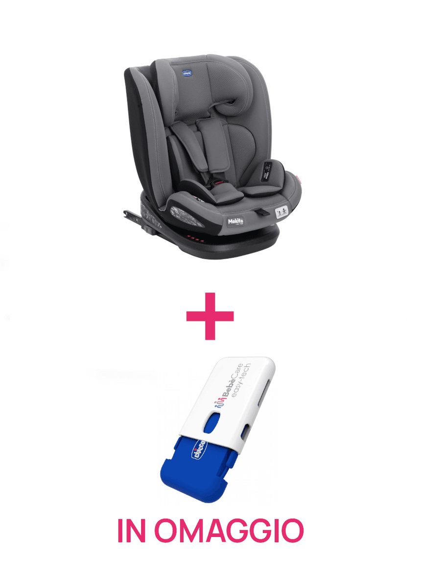 Seggiolone auto mokita i-size grey black 76-150cm + antiabbandono easy tech in omaggio - chicco