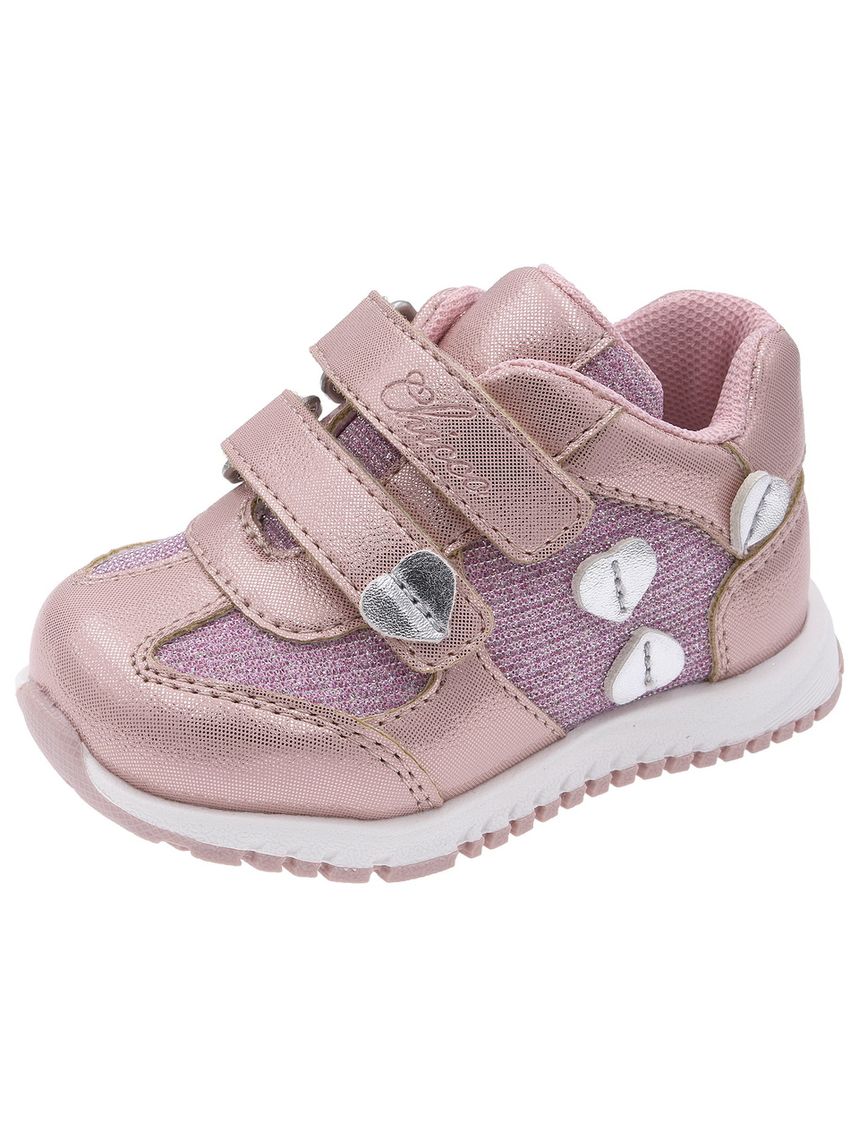Chicco - scarpa glory bimba rosa doppio velcro con cuoricini