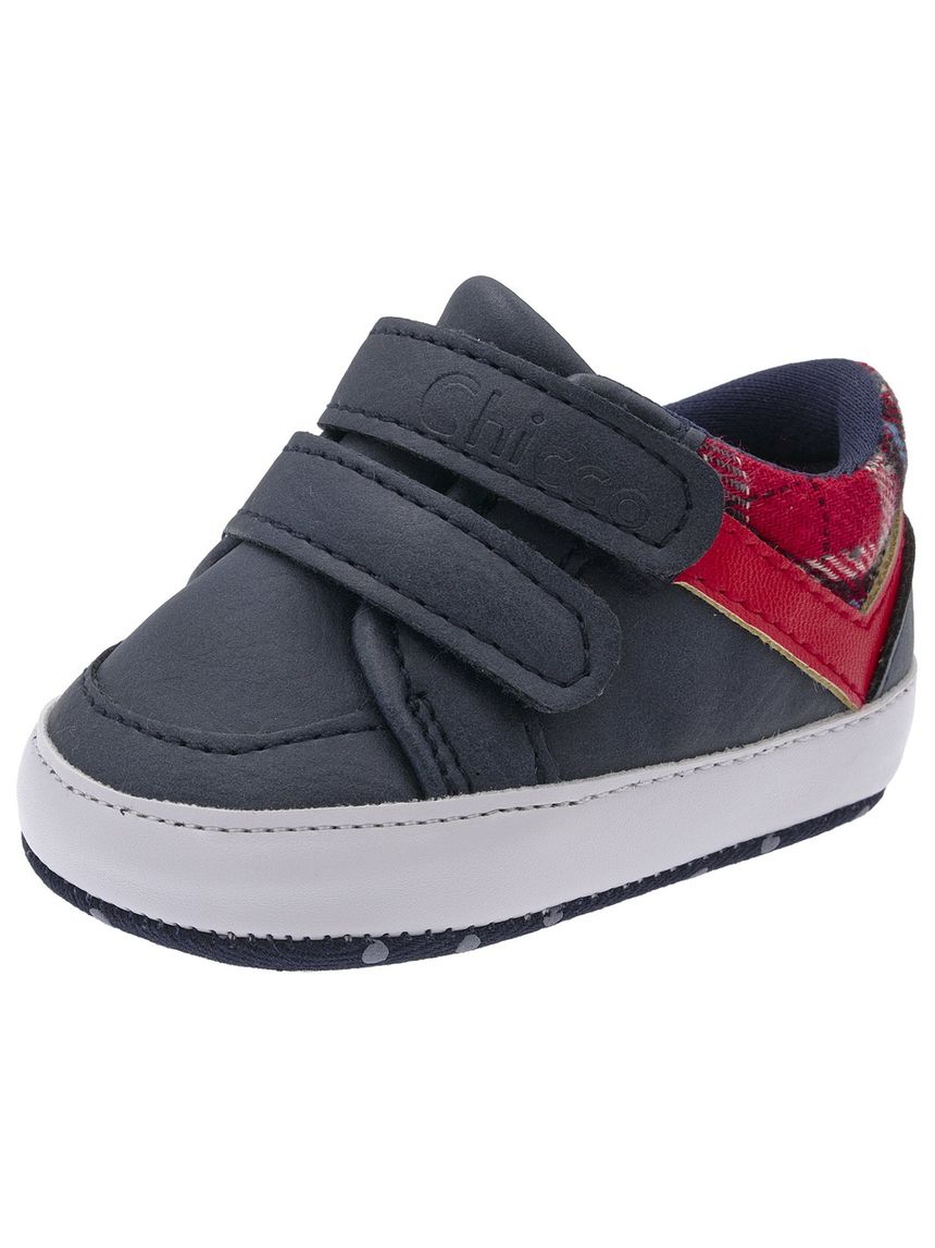 Chicco - scarpe bimbo blu olfio scozzese
