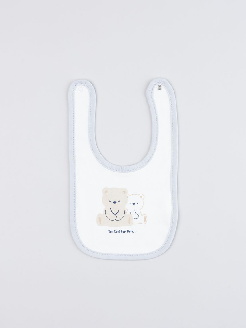 Bavaglino bambino orsetti azzurro medio