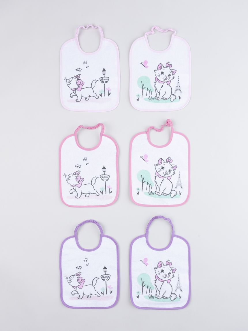 Pack 6 bavaglini bimba aristogatti multicolor