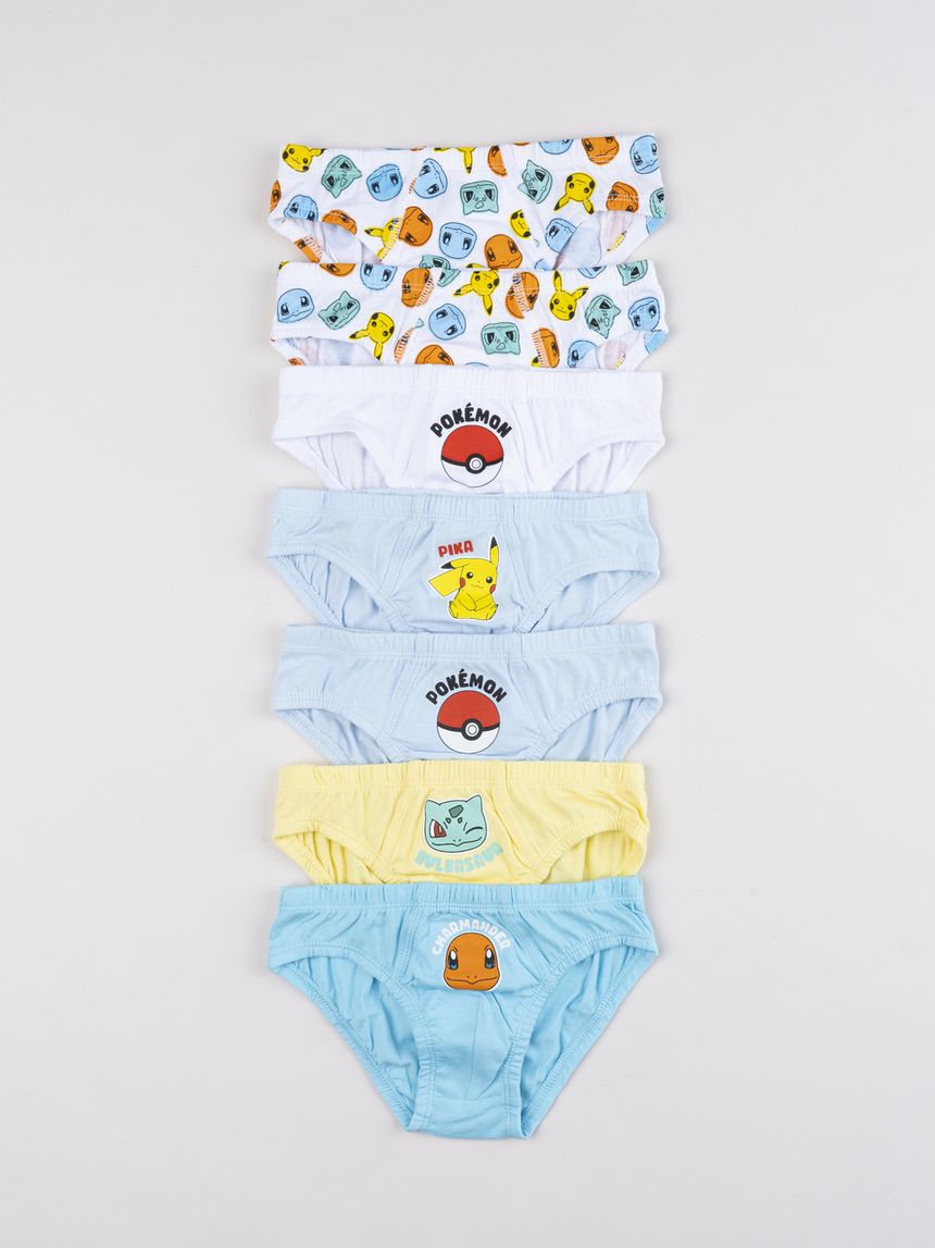 Pack 7 slip bambino pokémon multicolor