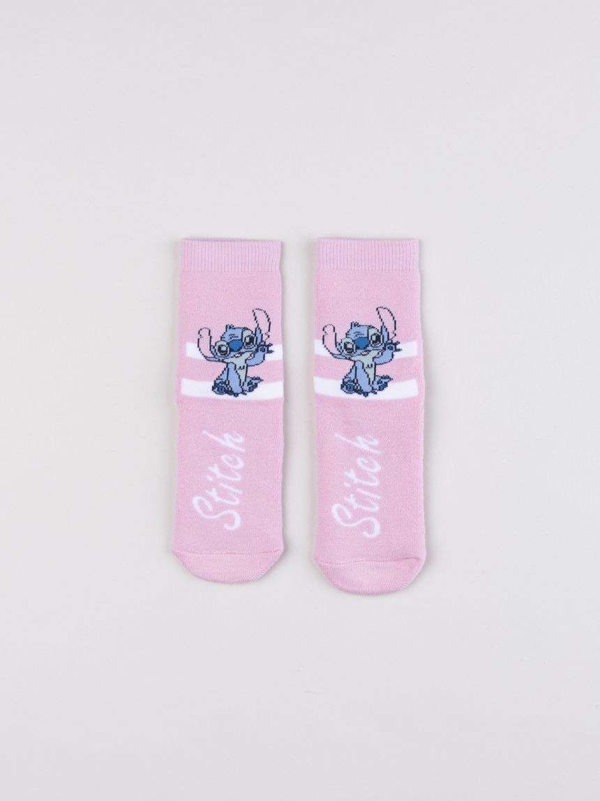 Calze corte bimba stitch rosa