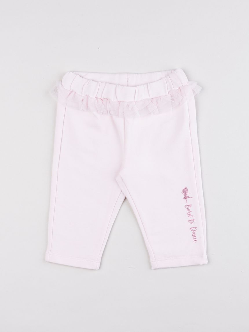 Pantalone felpa neonata ballerine rosa chiaro