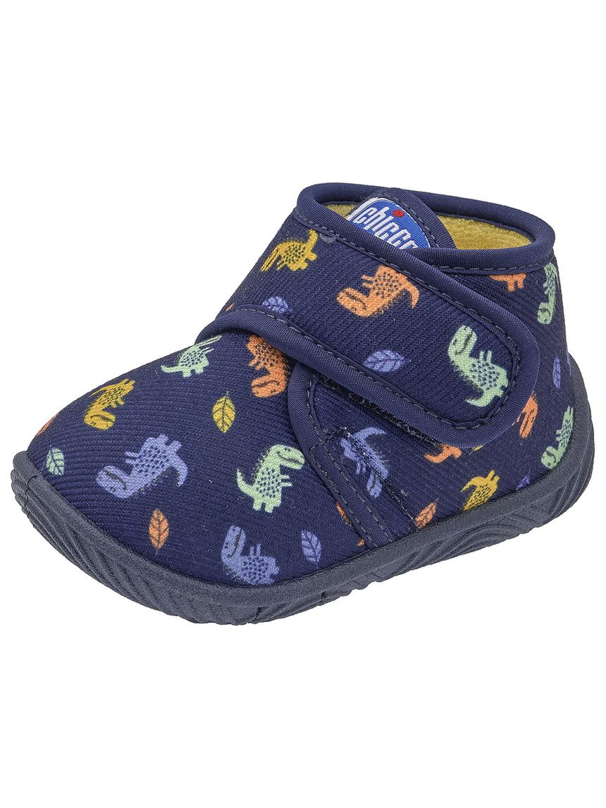 Chicco - scarpe asilo bimbo blu fantasia disnosauri