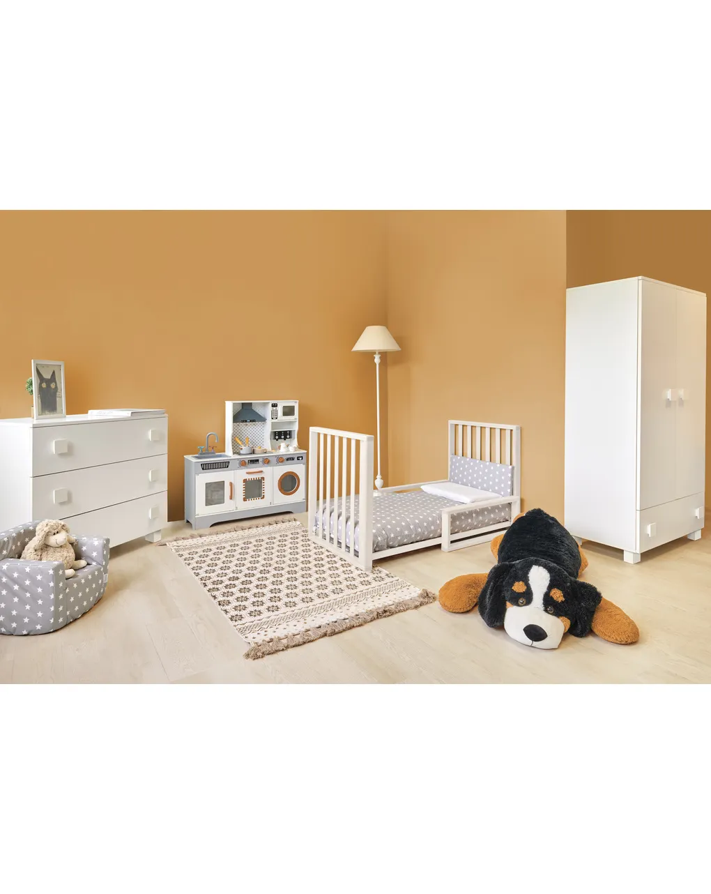 Letto infinito bianco c/tessile muslin sabbia - Italbaby - Prénatal