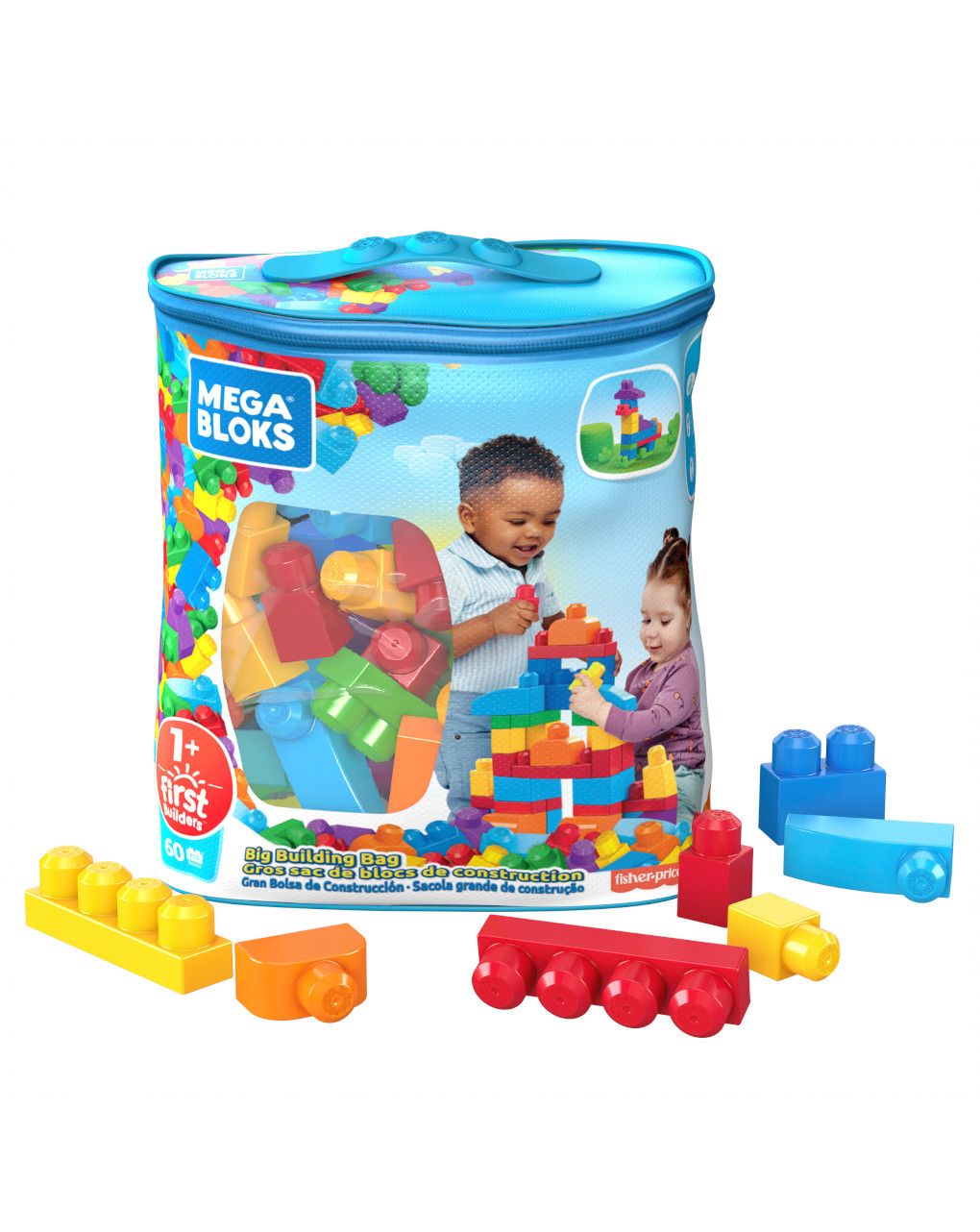 Mega bloks - sacca bio 60 blocchi da costruzione