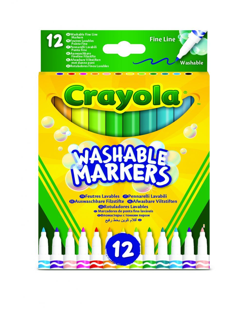 Crayola - 12 pennarelli punta fine ultra lavabili