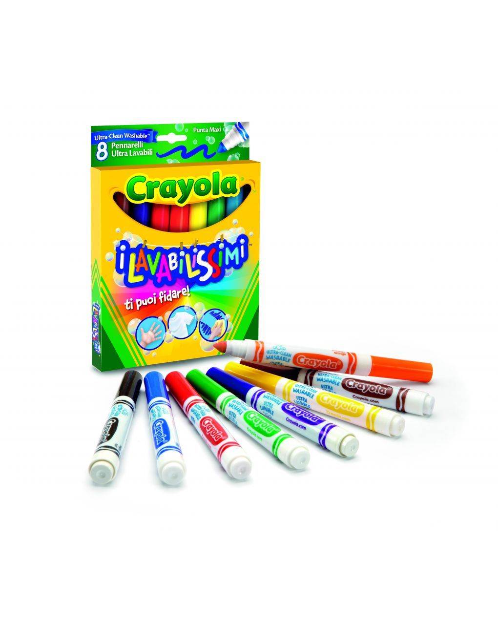 Crayola - 8 pennarelli p.maxi ultra lavabili