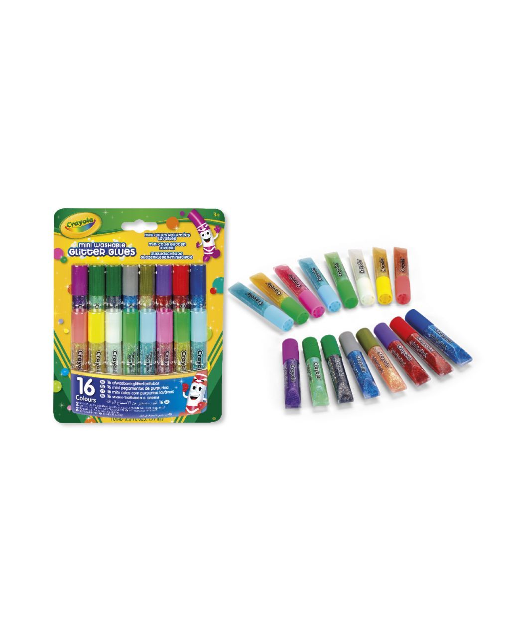 Crayola - 16 mini colle glitter lavabili