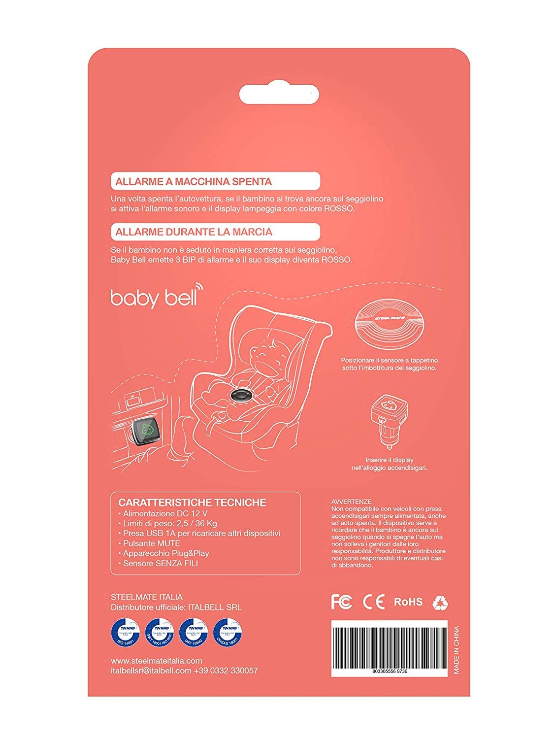 Dispositivo anti-abbandono - baby bell