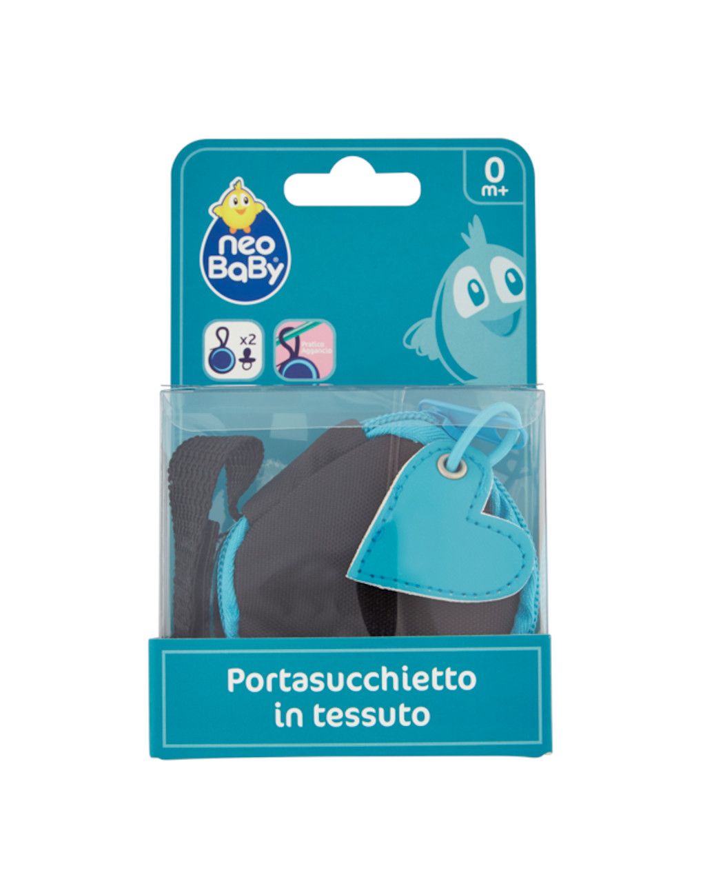 Portasucchietto in tessuto azzurro neo baby