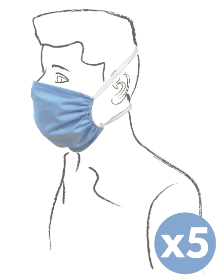 Mascherina lavabile adulto uso civile 5 pezzi