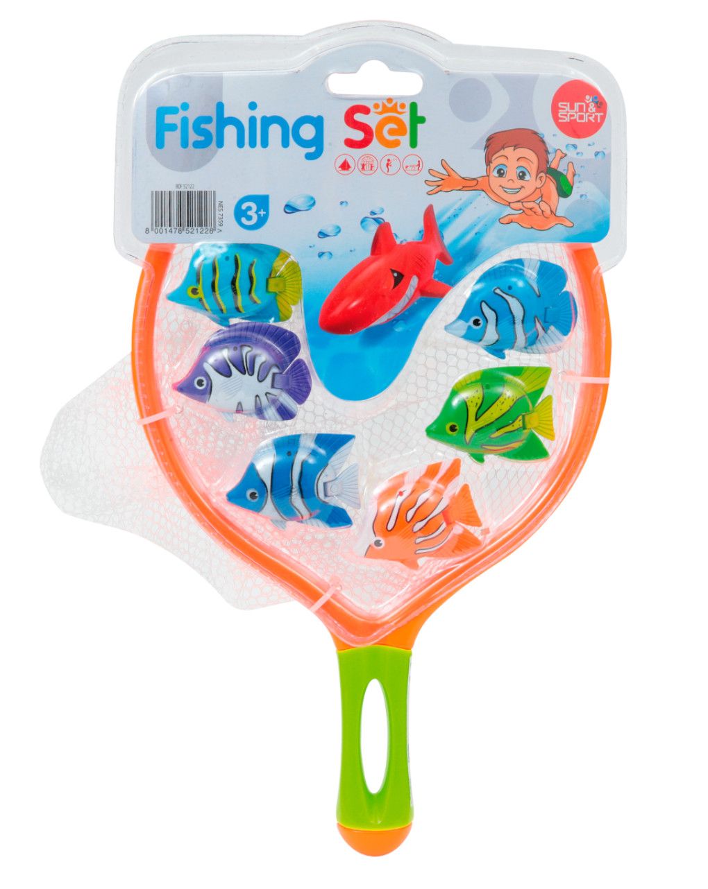 Sun&sport - retino pesca pesci con 6 pesciolini
